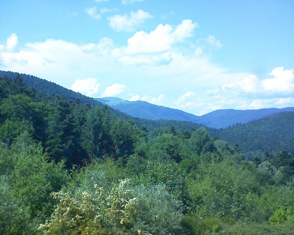 Le petit ballon vu depuis le Domaine Langmatt à Murbach le 15.06.2017 à 15:45 Le petit ballon (Alsace, Vosges) le 15.06.2017 à 15:45