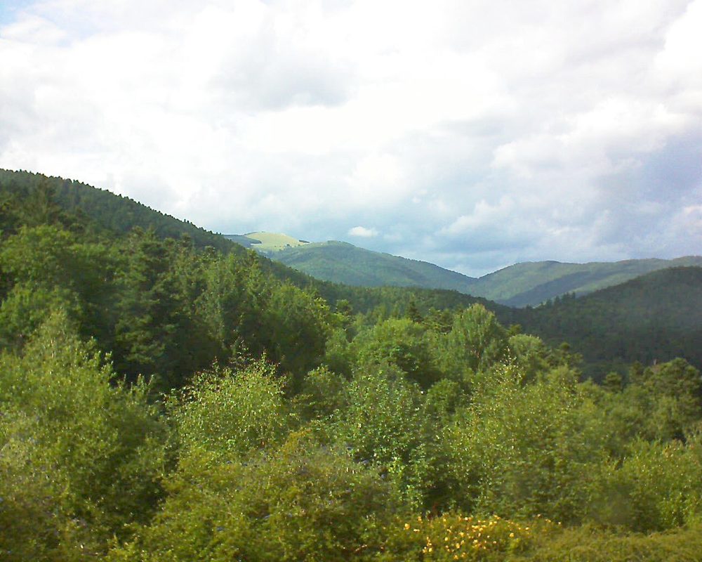 Le petit ballon vu depuis le Domaine Langmatt à Murbach le 25.07.2017 à 17:00 Le petit ballon (Alsace, Vosges) le 25.07.2017 à 17:00