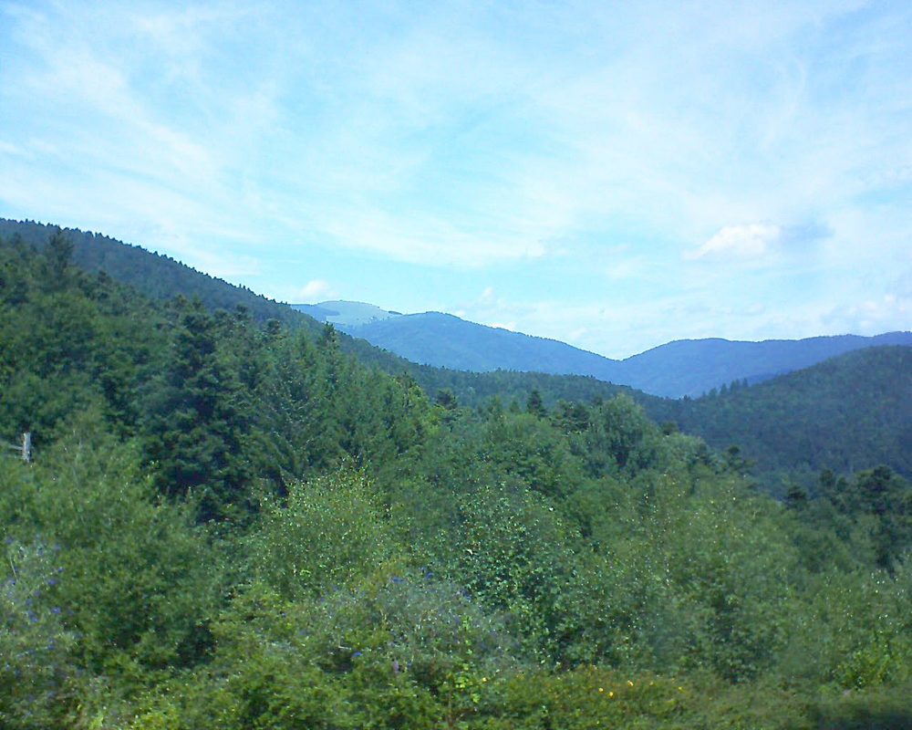 Le petit ballon vu depuis le Domaine Langmatt à Murbach le 02.08.2017 à 13:15 Le petit ballon (Alsace, Vosges) le 02.08.2017 à 13:15