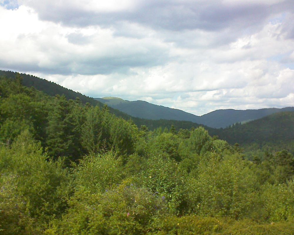 Le petit ballon vu depuis le Domaine Langmatt à Murbach le 06.08.2017 à 15:45 Le petit ballon (Alsace, Vosges) le 06.08.2017 à 15:45