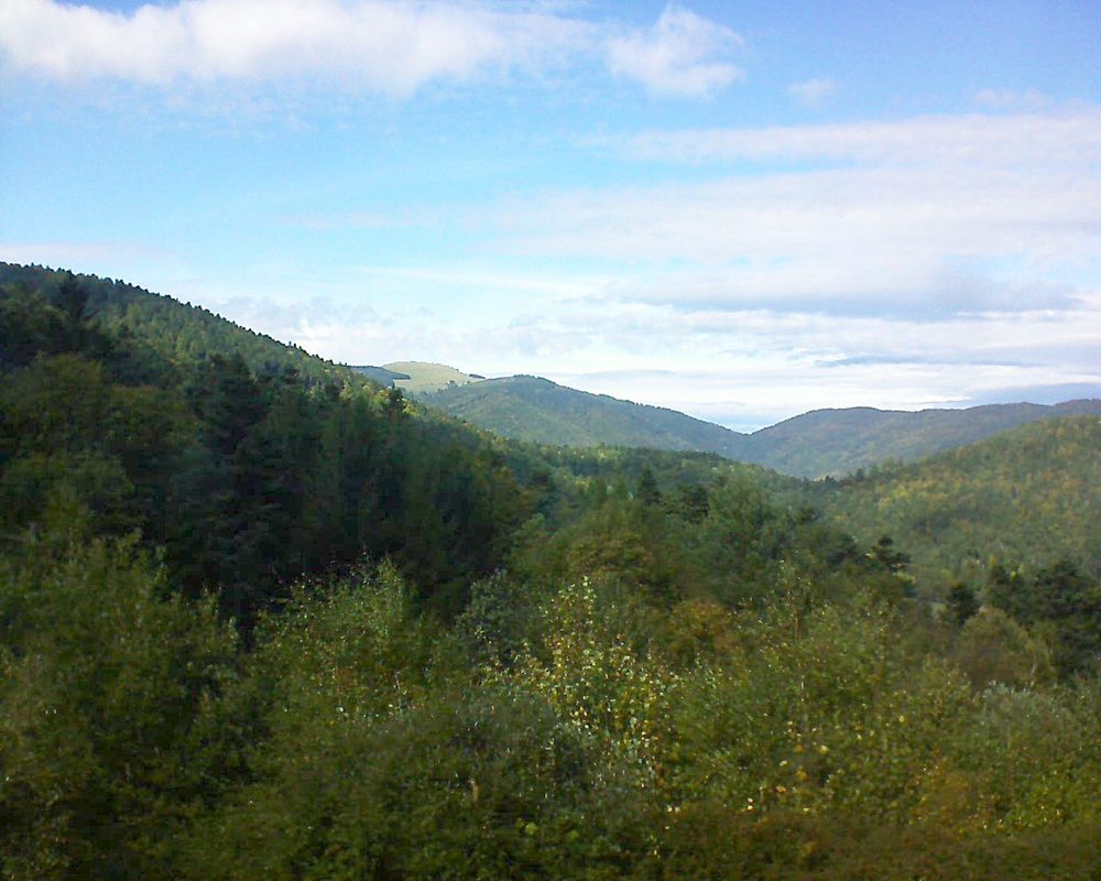 Le petit ballon vu depuis le Domaine Langmatt à Murbach le 05.10.2017 à 14:30 Le petit ballon (Alsace, Vosges) le 05.10.2017 à 14:30