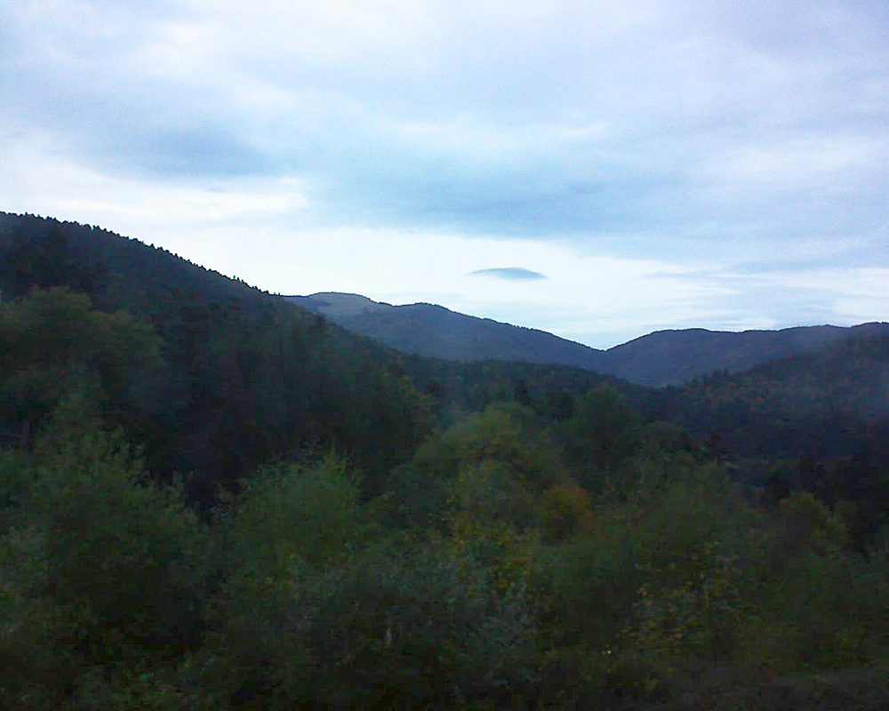 Le petit ballon vu depuis le Domaine Langmatt à Murbach le 07.10.2017 à 18:45 Le petit ballon (Alsace, Vosges) le 07.10.2017 à 18:45