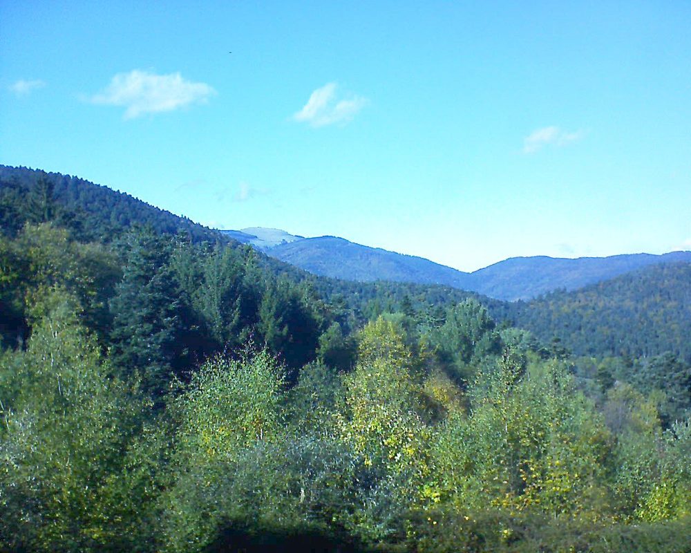 Le petit ballon vu depuis le Domaine Langmatt à Murbach le 11.10.2017 à 15:45 Le petit ballon (Alsace, Vosges) le 11.10.2017 à 15:45
