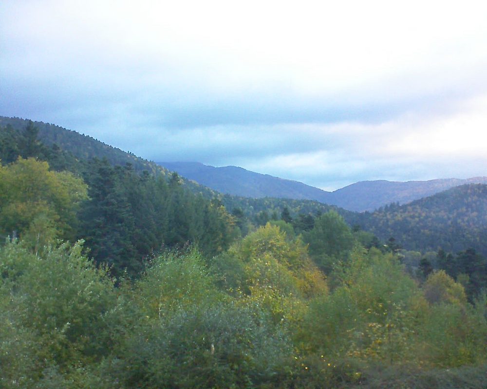 Le petit ballon vu depuis le Domaine Langmatt à Murbach le 12.10.2017 à 08:45 Le petit ballon (Alsace, Vosges) le 12.10.2017 à 08:45