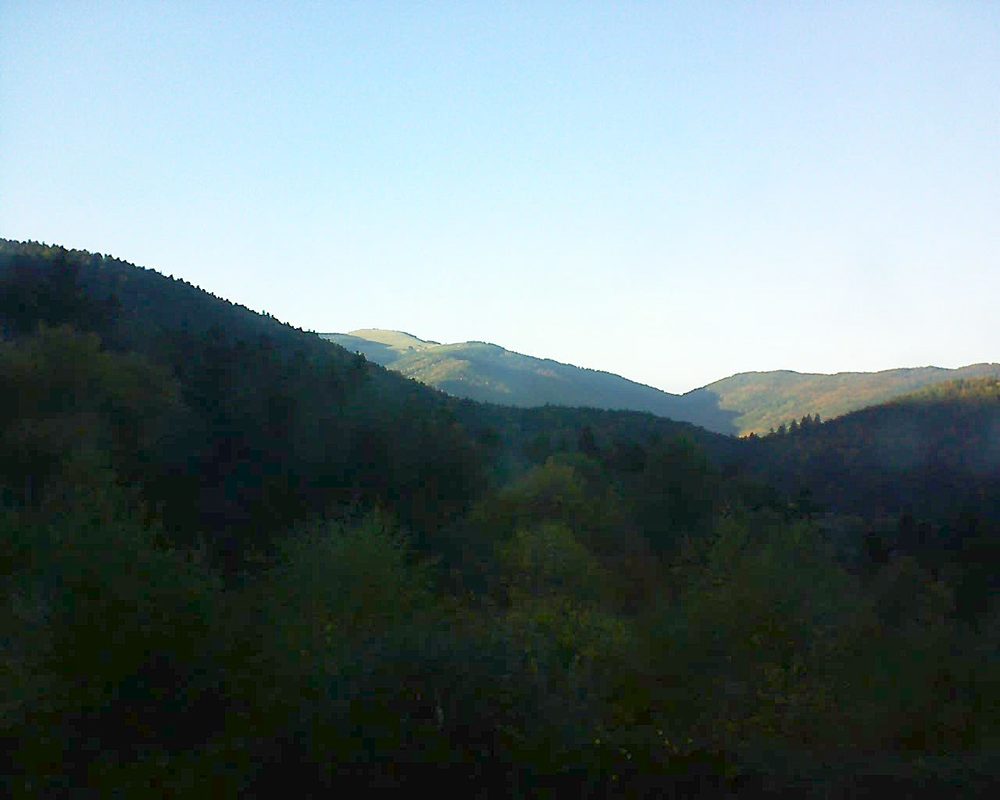 Le petit ballon vu depuis le Domaine Langmatt à Murbach le 13.10.2017 à 17:45 Le petit ballon (Alsace, Vosges) le 13.10.2017 à 17:45