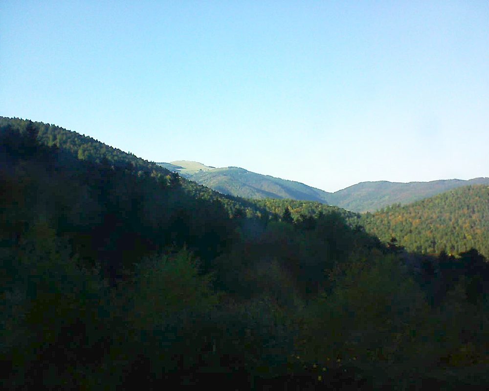 Le petit ballon vu depuis le Domaine Langmatt à Murbach le 18.10.2017 à 16:45 Le petit ballon (Alsace, Vosges) le 18.10.2017 à 16:45