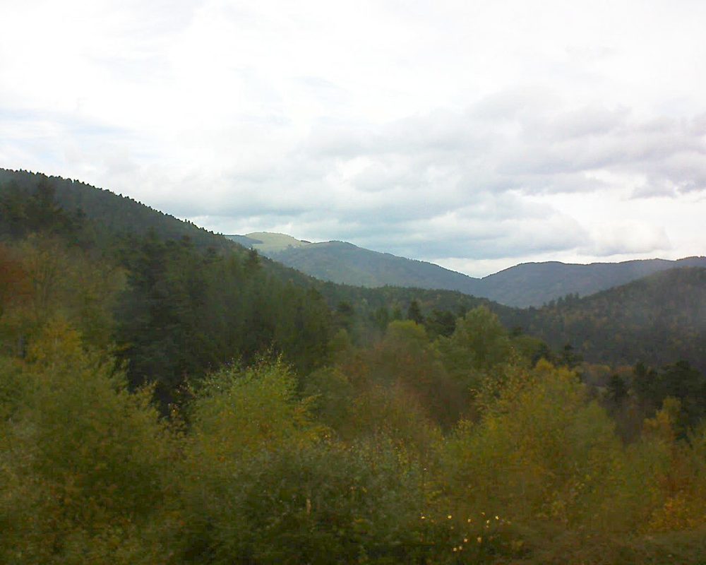 Le petit ballon vu depuis le Domaine Langmatt à Murbach le 21.10.2017 à 14:15 Le petit ballon (Alsace, Vosges) le 21.10.2017 à 14:15