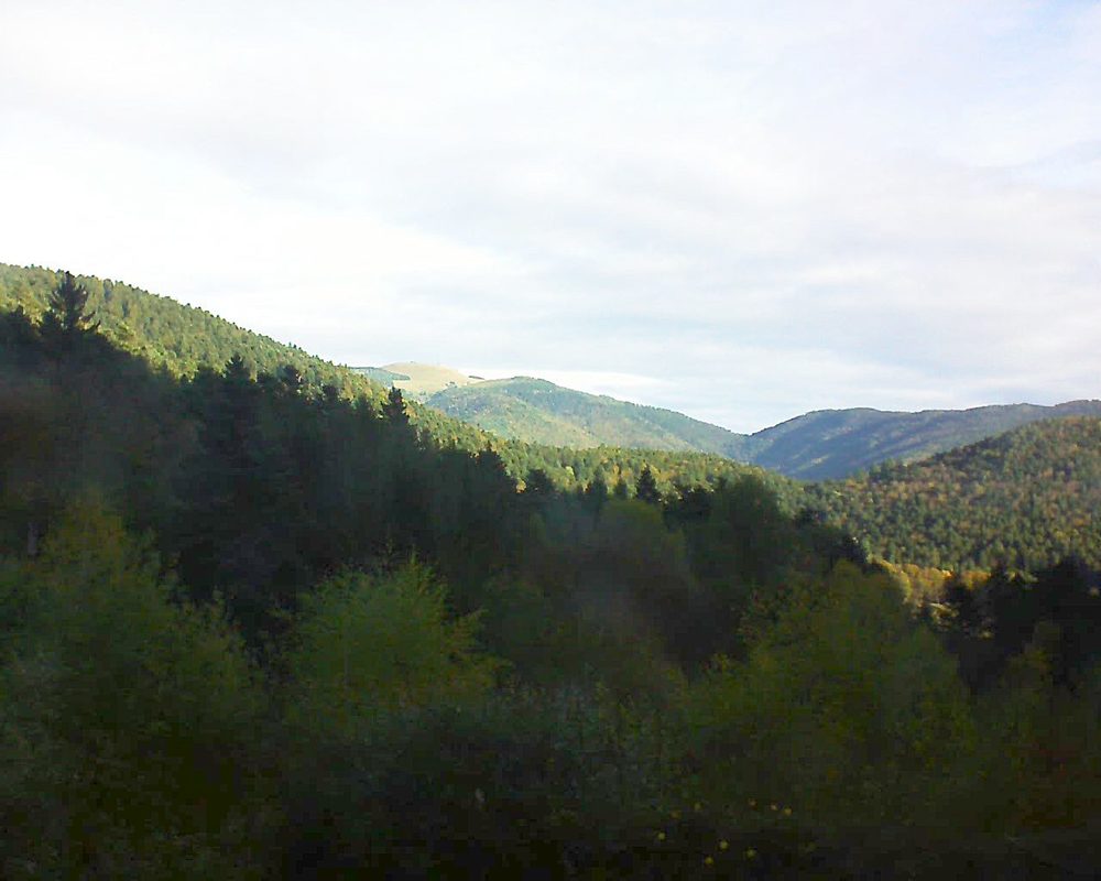 Le petit ballon vu depuis le Domaine Langmatt à Murbach le 24.10.2017 à 09:45 Le petit ballon (Alsace, Vosges) le 24.10.2017 à 09:45