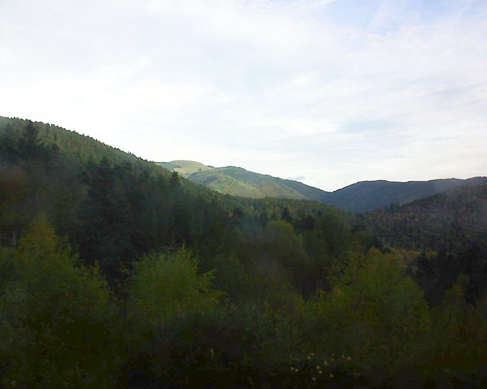 Le petit ballon vu depuis le Domaine Langmatt à Murbach le 25.10.2017 à 09:30 Le petit ballon (Alsace, Vosges) le 25.10.2017 à 09:30