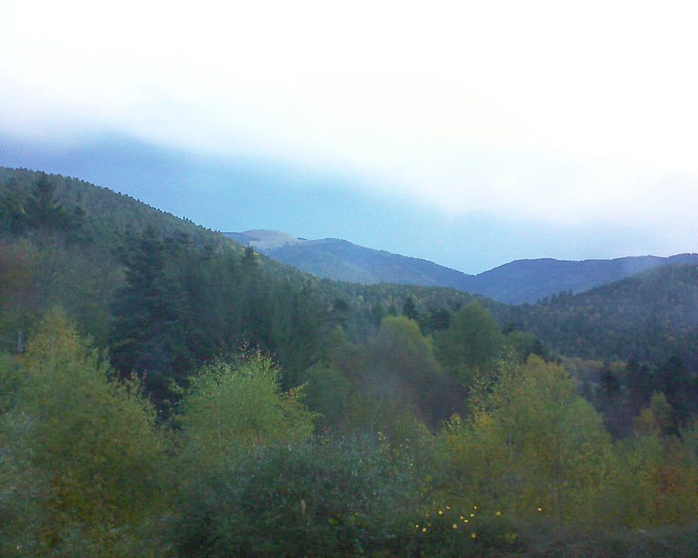 Le petit ballon vu depuis le Domaine Langmatt à Murbach le 27.10.2017 à 08:15 Le petit ballon (Alsace, Vosges) le 27.10.2017 à 08:15