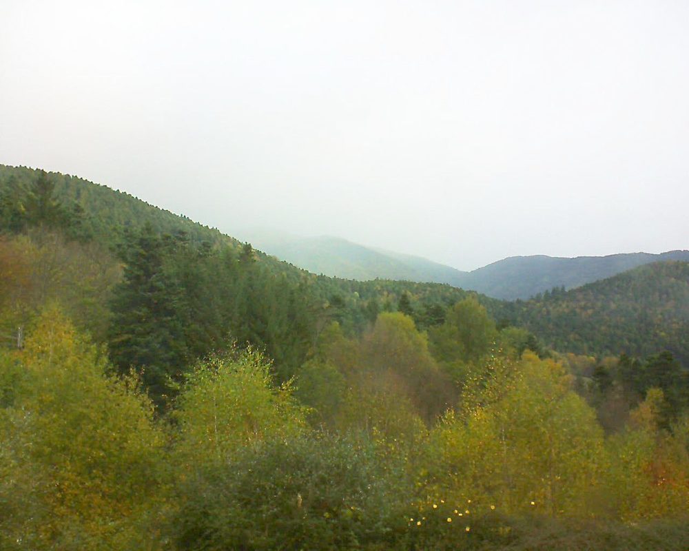 Le petit ballon vu depuis le Domaine Langmatt à Murbach le 27.10.2017 à 08:30 Le petit ballon (Alsace, Vosges) le 27.10.2017 à 08:30