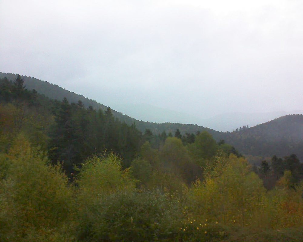 Le petit ballon vu depuis le Domaine Langmatt à Murbach le 27.10.2017 à 09:30 Le petit ballon (Alsace, Vosges) le 27.10.2017 à 09:30