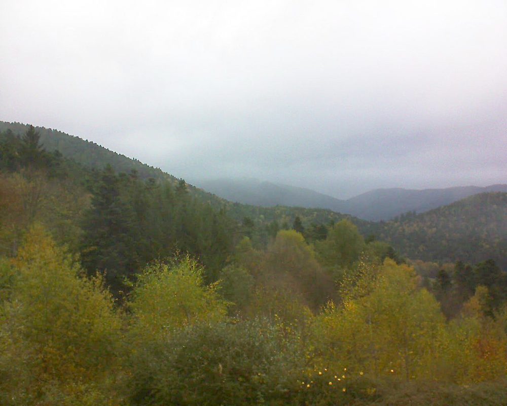 Le petit ballon vu depuis le Domaine Langmatt à Murbach le 27.10.2017 à 10:15 Le petit ballon (Alsace, Vosges) le 27.10.2017 à 10:15