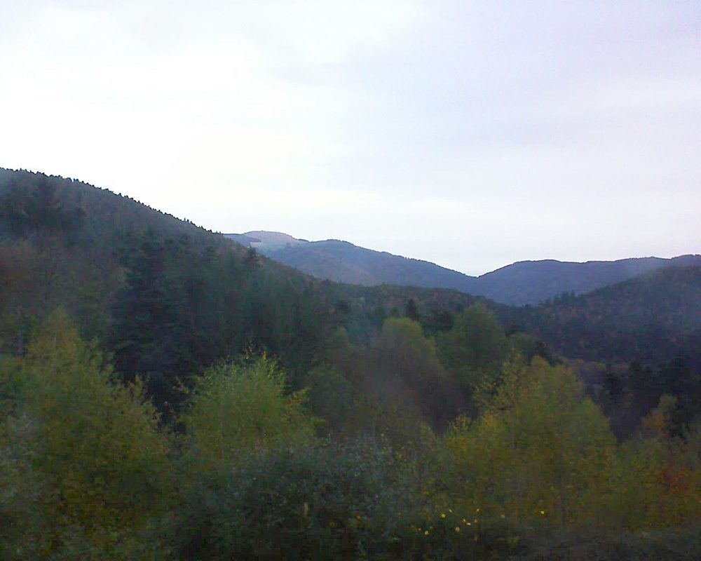 Le petit ballon vu depuis le Domaine Langmatt à Murbach le 28.10.2017 à 08:15 Le petit ballon (Alsace, Vosges) le 28.10.2017 à 08:15