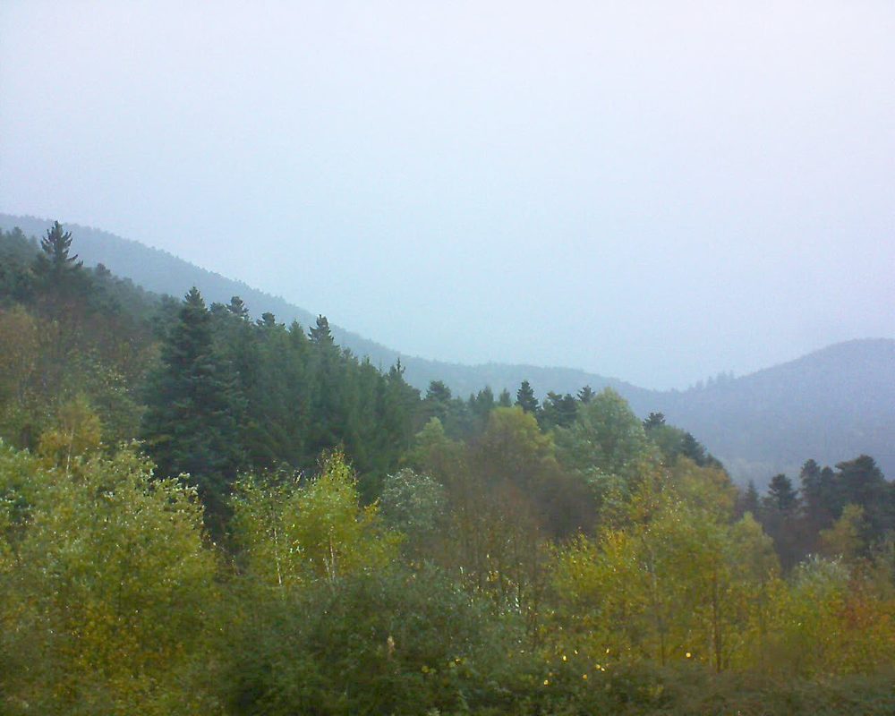 Le petit ballon vu depuis le Domaine Langmatt à Murbach le 29.10.2017 à 07:45 Le petit ballon (Alsace, Vosges) le 29.10.2017 à 07:45