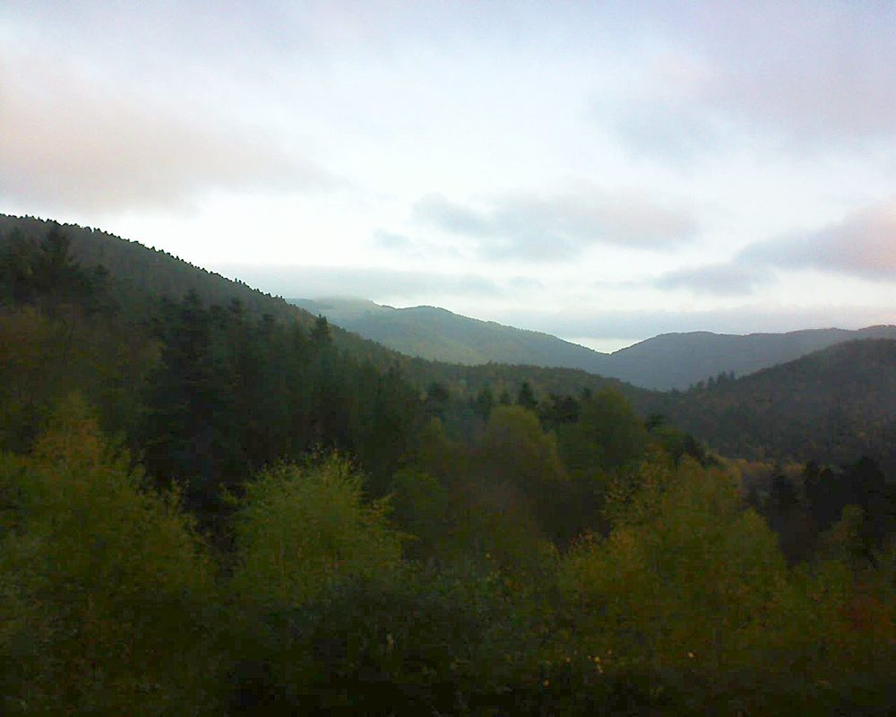 Le petit ballon vu depuis le Domaine Langmatt à Murbach le 30.10.2017 à 07:30 Le petit ballon (Alsace, Vosges) le 30.10.2017 à 07:30