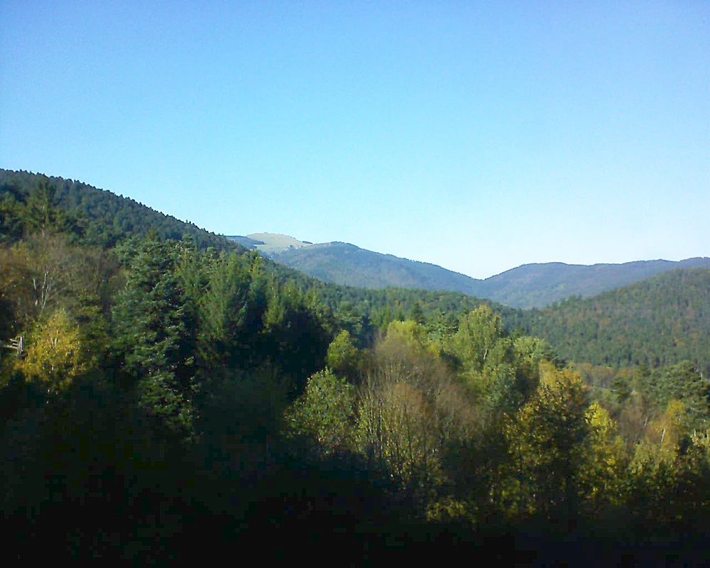 Le petit ballon vu depuis le Domaine Langmatt à Murbach le 31.10.2017 à 14:30 Le petit ballon (Alsace, Vosges) le 31.10.2017 à 14:30