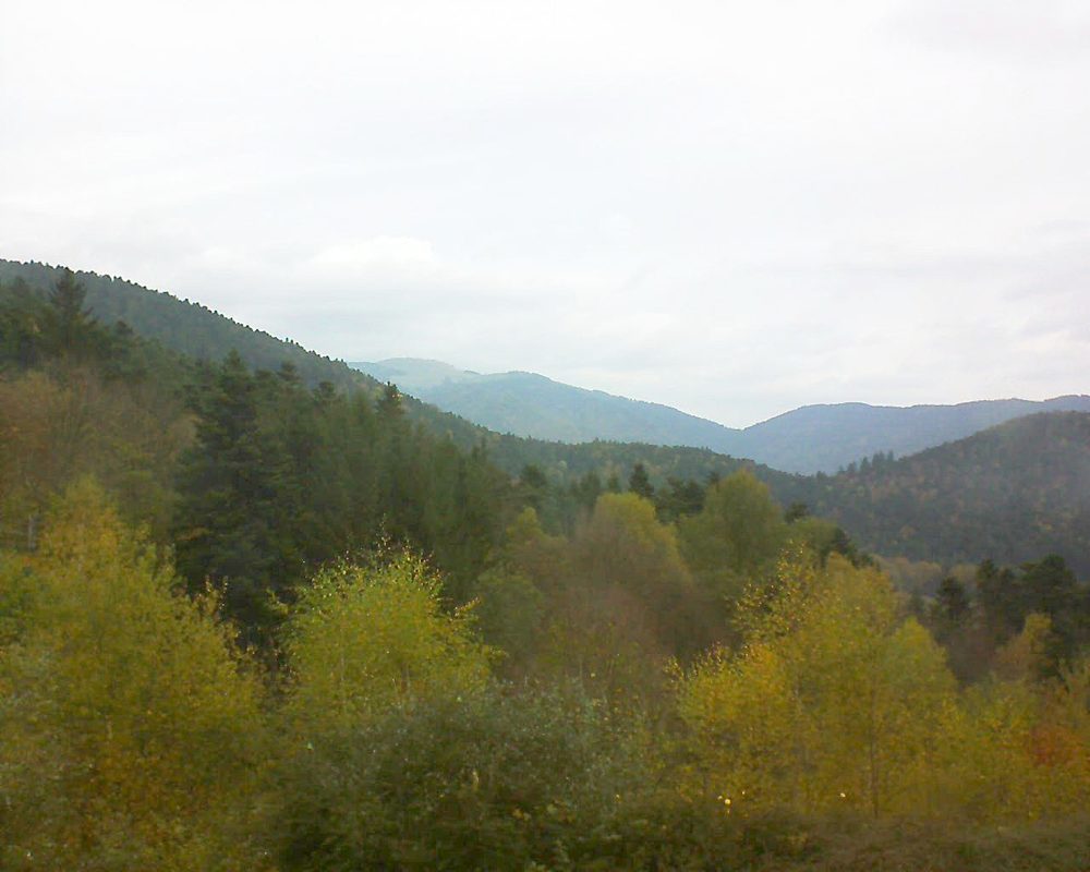 Le petit ballon vu depuis le Domaine Langmatt à Murbach le 02.11.2017 à 08:45 Le petit ballon (Alsace, Vosges) le 02.11.2017 à 08:45