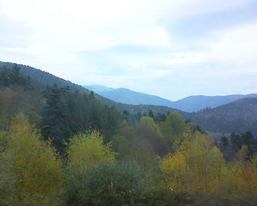 Le petit ballon vu depuis le Domaine Langmatt à Murbach le 04.11.2017 à 07:30 Le petit ballon (Alsace, Vosges) le 04.11.2017 à 07:30