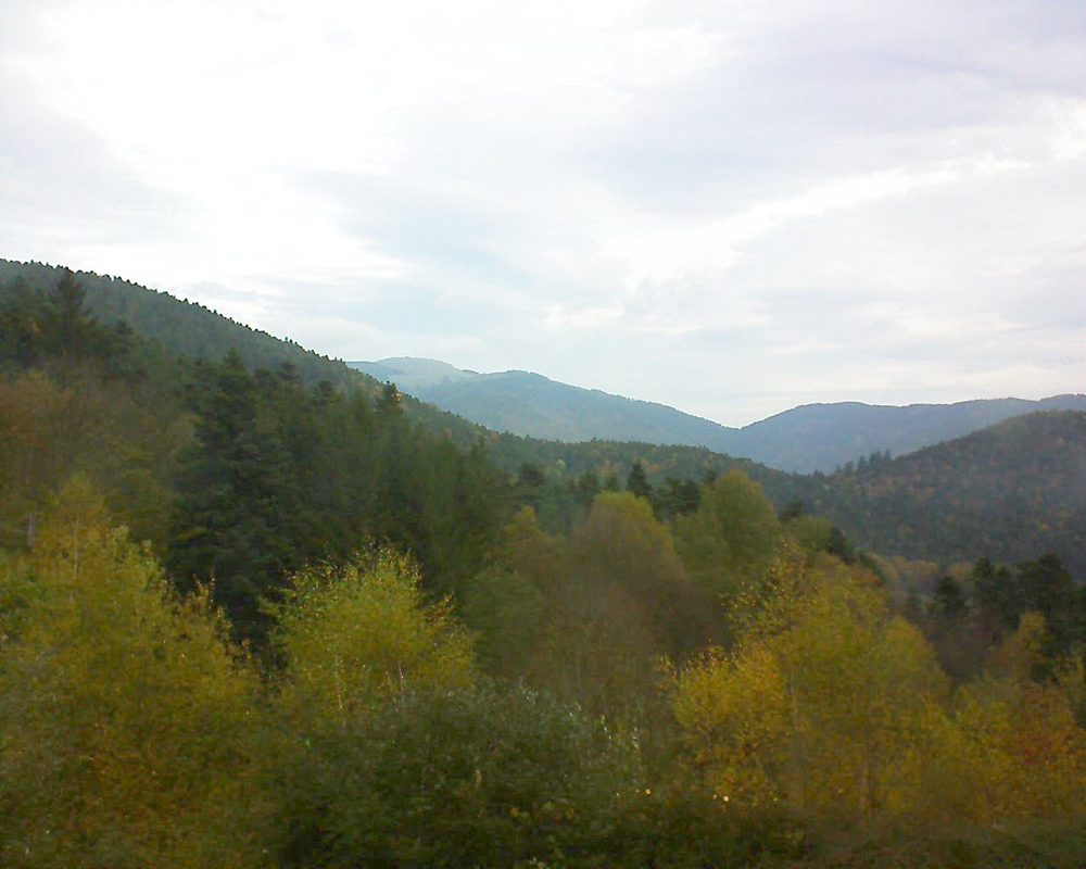 Le petit ballon vu depuis le Domaine Langmatt à Murbach le 04.11.2017 à 08:45 Le petit ballon (Alsace, Vosges) le 04.11.2017 à 08:45
