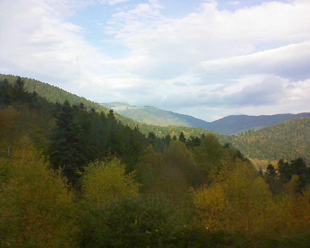 Le petit ballon vu depuis le Domaine Langmatt à Murbach le 04.11.2017 à 12:00 Le petit ballon (Alsace, Vosges) le 04.11.2017 à 12:00