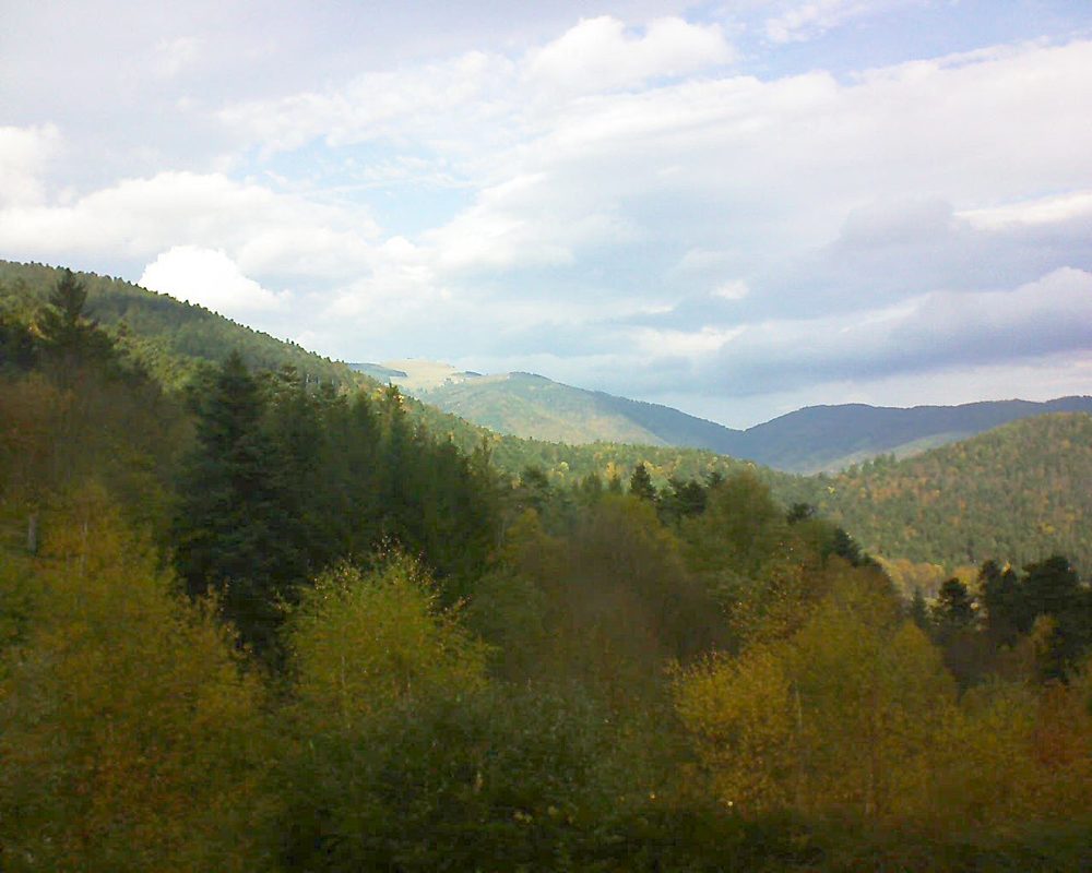 Le petit ballon vu depuis le Domaine Langmatt à Murbach le 04.11.2017 à 12:15 Le petit ballon (Alsace, Vosges) le 04.11.2017 à 12:15