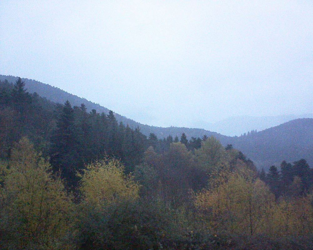 Le petit ballon vu depuis le Domaine Langmatt à Murbach le 12.11.2017 à 07:30 Le petit ballon (Alsace, Vosges) le 12.11.2017 à 07:30