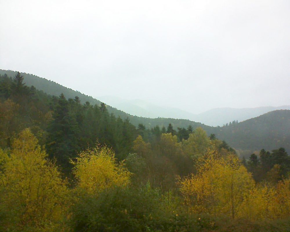 Le petit ballon vu depuis le Domaine Langmatt à Murbach le 12.11.2017 à 09:30 Le petit ballon (Alsace, Vosges) le 12.11.2017 à 09:30