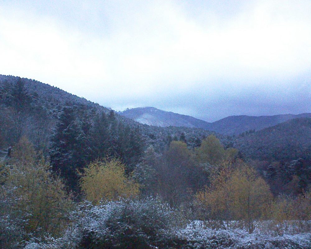 Le petit ballon vu depuis le Domaine Langmatt à Murbach le 13.11.2017 à 07:30 Le petit ballon (Alsace, Vosges) le 13.11.2017 à 07:30