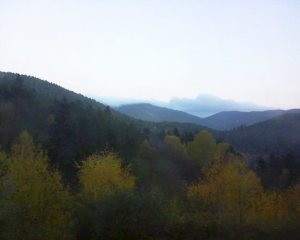 Le petit ballon vu depuis le Domaine Langmatt à Murbach le 14.11.2017 à 07:30 Le petit ballon (Alsace, Vosges) le 14.11.2017 à 07:30