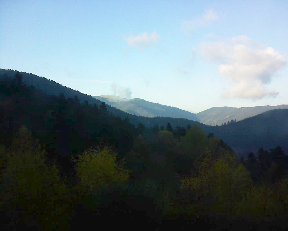 Le petit ballon vu depuis le Domaine Langmatt à Murbach le 14.11.2017 à 15:45 Le petit ballon (Alsace, Vosges) le 14.11.2017 à 15:45