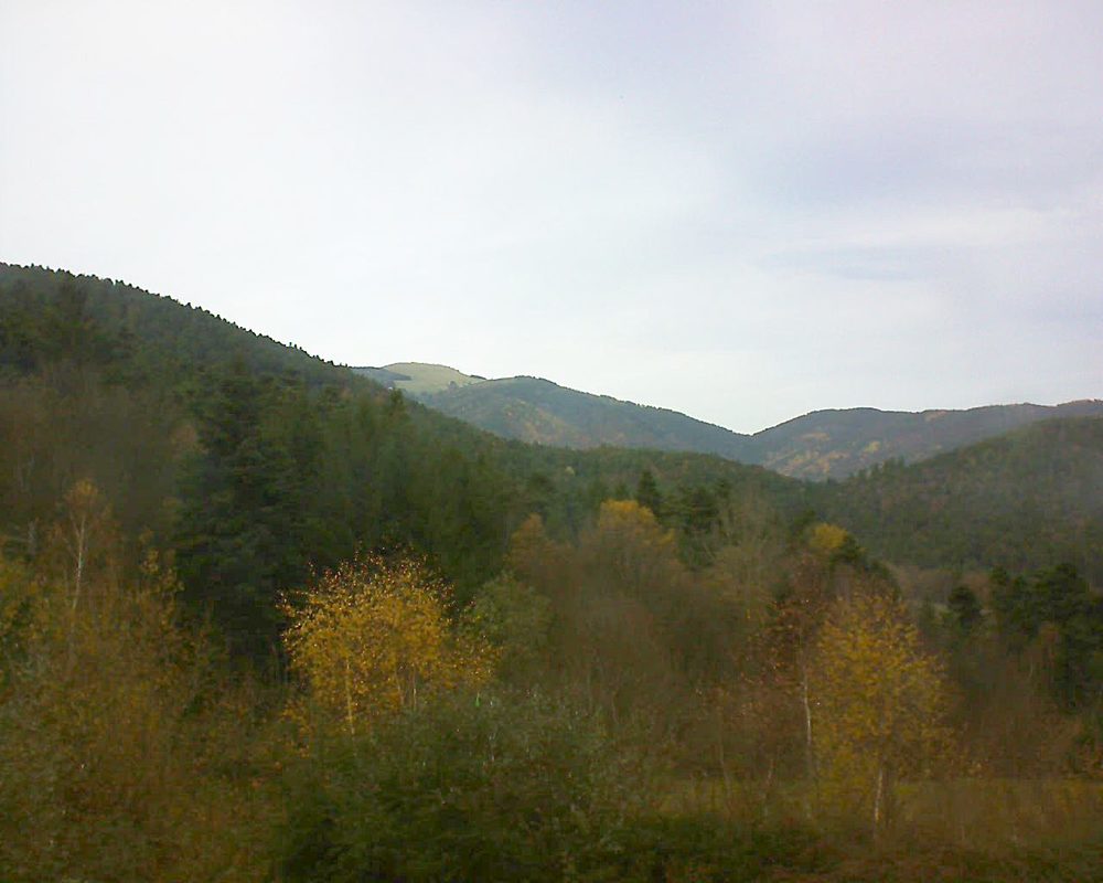 Le petit ballon vu depuis le Domaine Langmatt à Murbach le 21.11.2017 à 14:00 Le petit ballon (Alsace, Vosges) le 21.11.2017 à 14:00