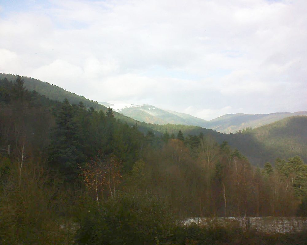 Le petit ballon vu depuis le Domaine Langmatt à Murbach le 30.11.2017 à 13:15 Le petit ballon (Alsace, Vosges) le 30.11.2017 à 13:15