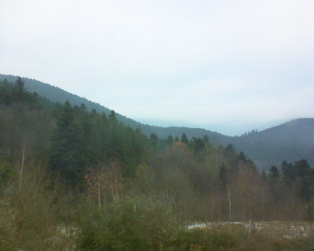 Le petit ballon vu depuis le Domaine Langmatt à Murbach le 06.12.2017 à 15:45 Le petit ballon (Alsace, Vosges) le 06.12.2017 à 15:45