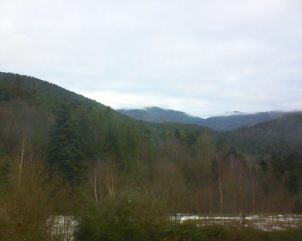Le petit ballon vu depuis le Domaine Langmatt à Murbach le 23.12.2017 à 09:15 Le petit ballon (Alsace, Vosges) le 23.12.2017 à 09:15