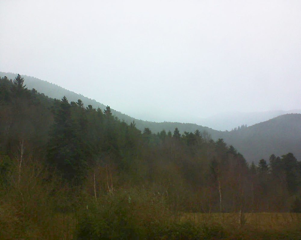 Le petit ballon vu depuis le Domaine Langmatt à Murbach le 01.01.2018 à 15:45 Le petit ballon (Alsace, Vosges) le 01.01.2018 à 15:45