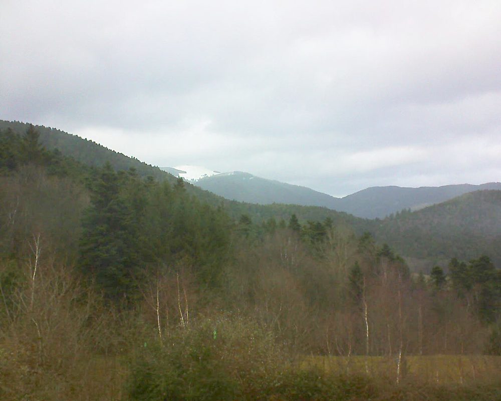Le petit ballon vu depuis le Domaine Langmatt à Murbach le 02.01.2018 à 14:45 Le petit ballon (Alsace, Vosges) le 02.01.2018 à 14:45