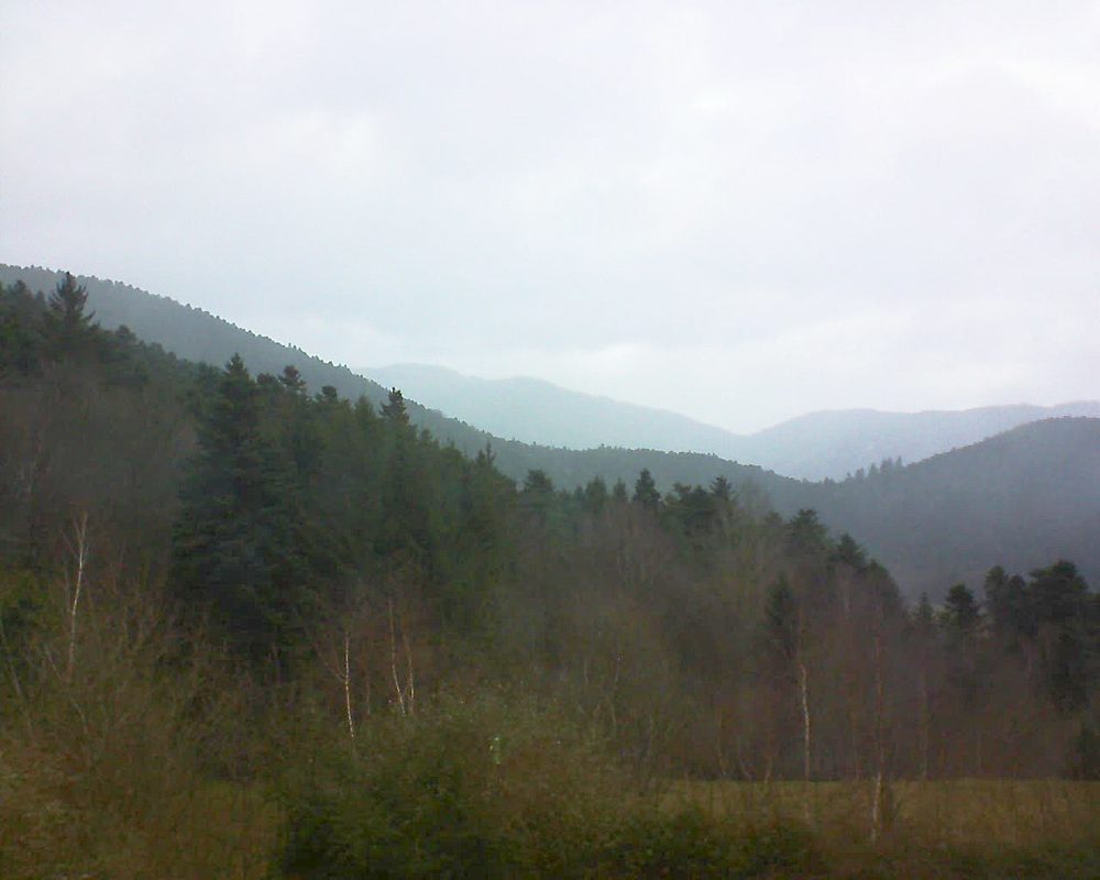 Le petit ballon vu depuis le Domaine Langmatt à Murbach le 05.01.2018 à 11:45 Le petit ballon (Alsace, Vosges) le 05.01.2018 à 11:45