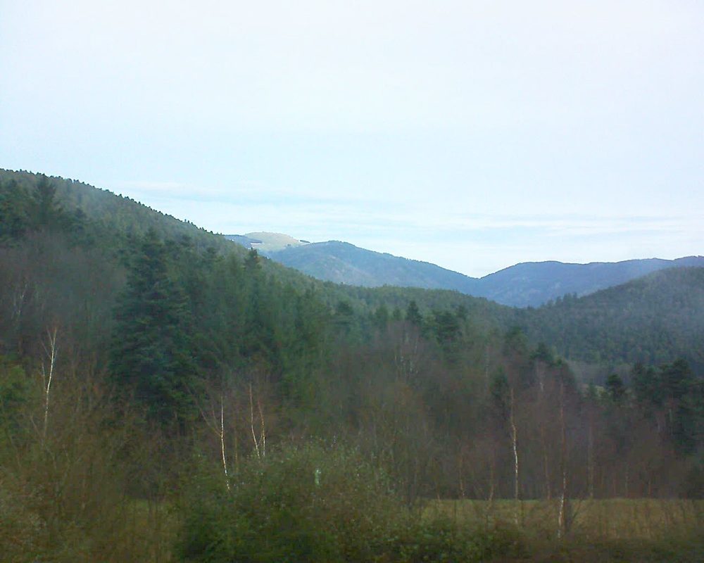 Le petit ballon vu depuis le Domaine Langmatt à Murbach le 07.01.2018 à 08:45 Le petit ballon (Alsace, Vosges) le 07.01.2018 à 08:45