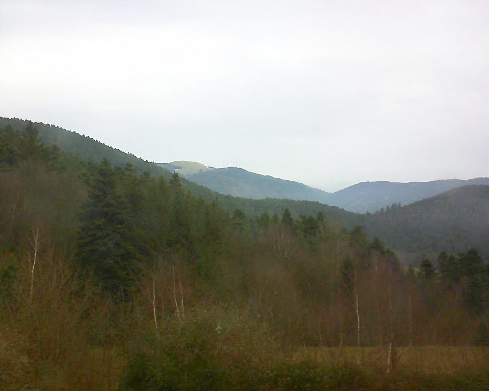 Le petit ballon vu depuis le Domaine Langmatt à Murbach le 08.01.2018 à 11:15 Le petit ballon (Alsace, Vosges) le 08.01.2018 à 11:15