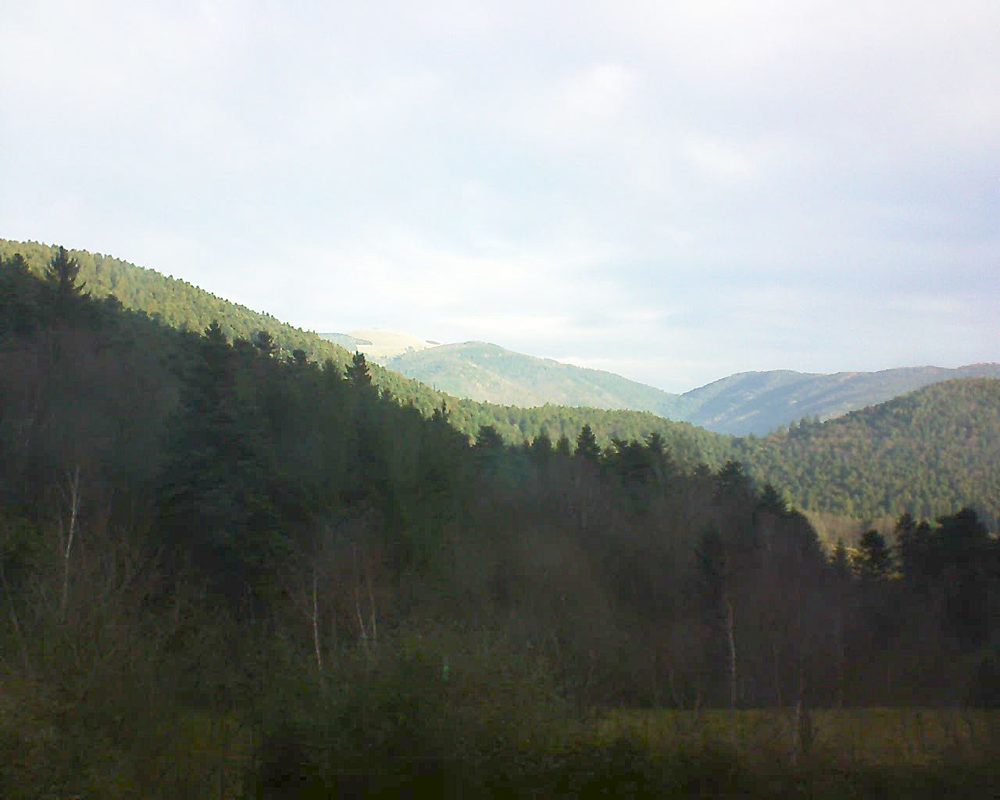 Le petit ballon vu depuis le Domaine Langmatt à Murbach le 09.01.2018 à 09:45 Le petit ballon (Alsace, Vosges) le 09.01.2018 à 09:45