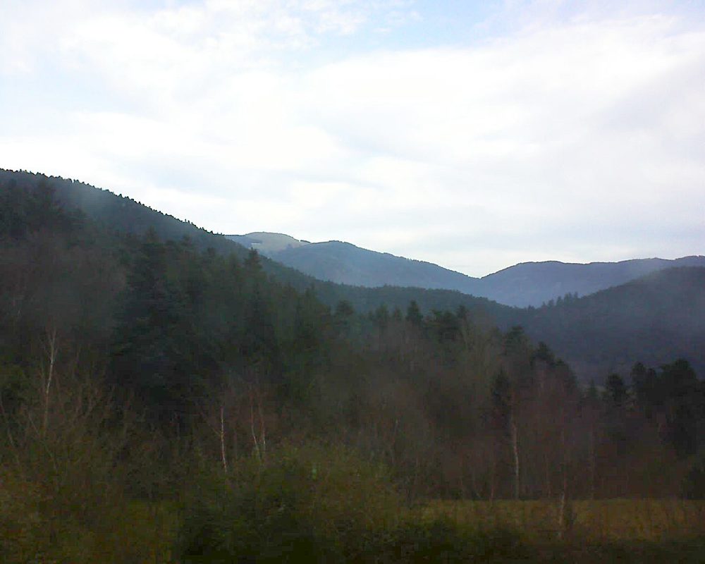 Le petit ballon vu depuis le Domaine Langmatt à Murbach le 09.01.2018 à 10:30 Le petit ballon (Alsace, Vosges) le 09.01.2018 à 10:30