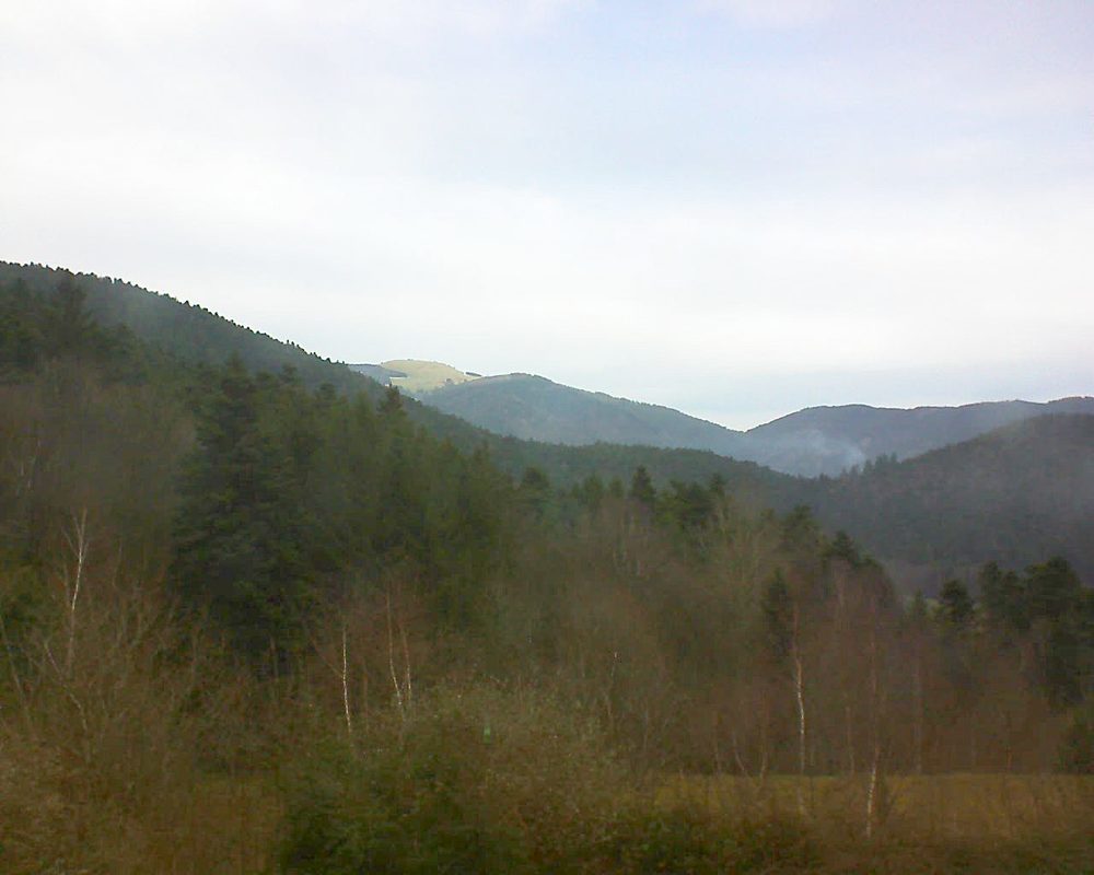 Le petit ballon vu depuis le Domaine Langmatt à Murbach le 09.01.2018 à 12:30 Le petit ballon (Alsace, Vosges) le 09.01.2018 à 12:30