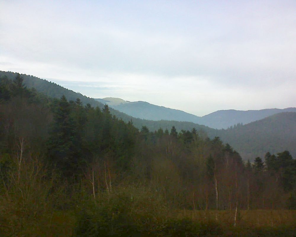 Le petit ballon vu depuis le Domaine Langmatt à Murbach le 09.01.2018 à 14:15 Le petit ballon (Alsace, Vosges) le 09.01.2018 à 14:15