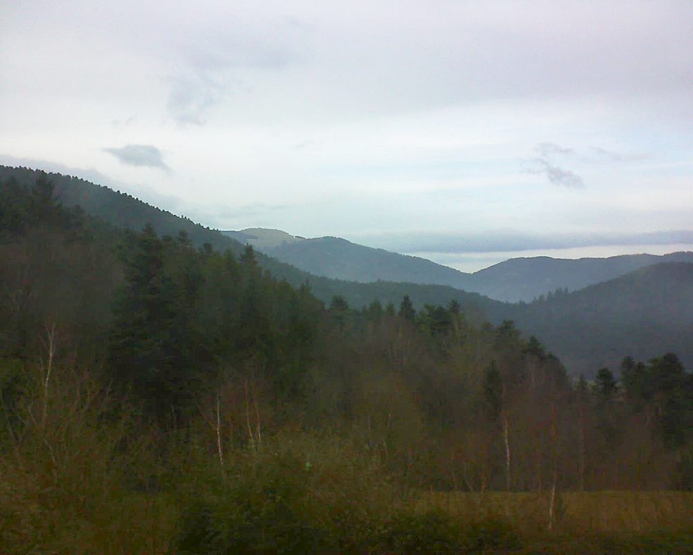 Le petit ballon vu depuis le Domaine Langmatt à Murbach le 09.01.2018 à 15:15 Le petit ballon (Alsace, Vosges) le 09.01.2018 à 15:15