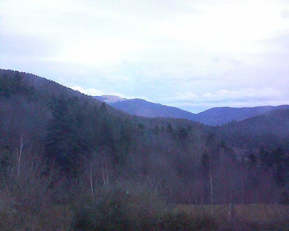 Le petit ballon vu depuis le Domaine Langmatt à Murbach le 10.01.2018 à 08:15 Le petit ballon (Alsace, Vosges) le 10.01.2018 à 08:15
