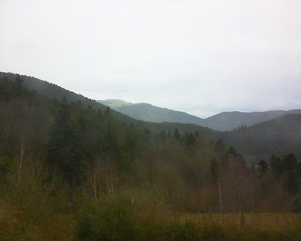 Le petit ballon vu depuis le Domaine Langmatt à Murbach le 10.01.2018 à 12:00 Le petit ballon (Alsace, Vosges) le 10.01.2018 à 12:00