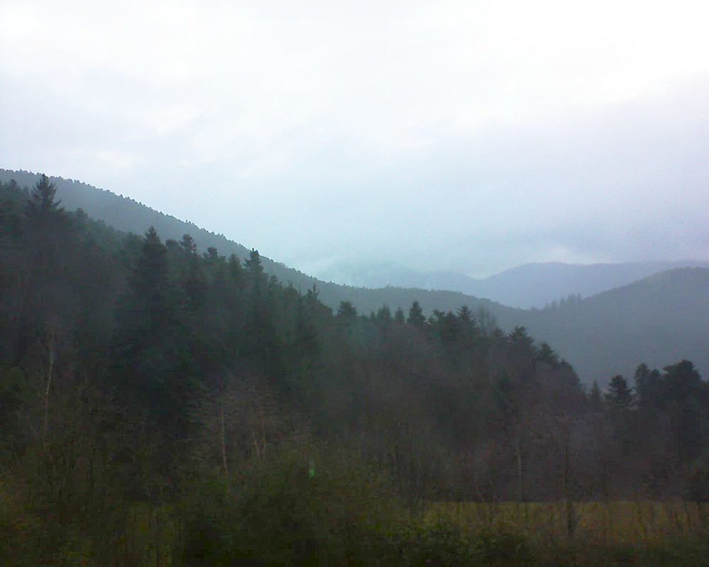 Le petit ballon vu depuis le Domaine Langmatt à Murbach le 10.01.2018 à 15:45 Le petit ballon (Alsace, Vosges) le 10.01.2018 à 15:45