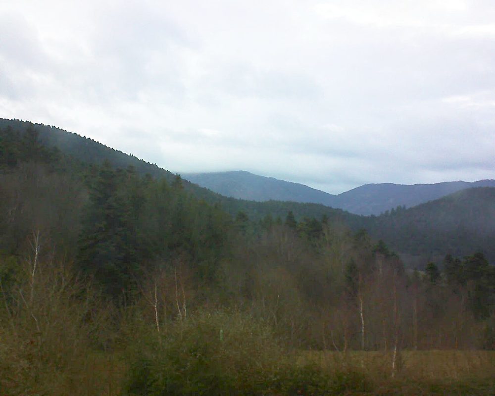 Le petit ballon vu depuis le Domaine Langmatt à Murbach le 11.01.2018 à 15:45 Le petit ballon (Alsace, Vosges) le 11.01.2018 à 15:45