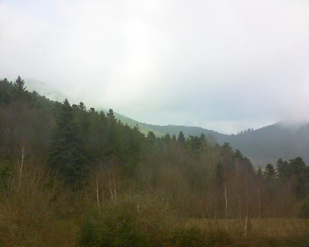 Le petit ballon vu depuis le Domaine Langmatt à Murbach le 12.01.2018 à 13:30 Le petit ballon (Alsace, Vosges) le 12.01.2018 à 13:30